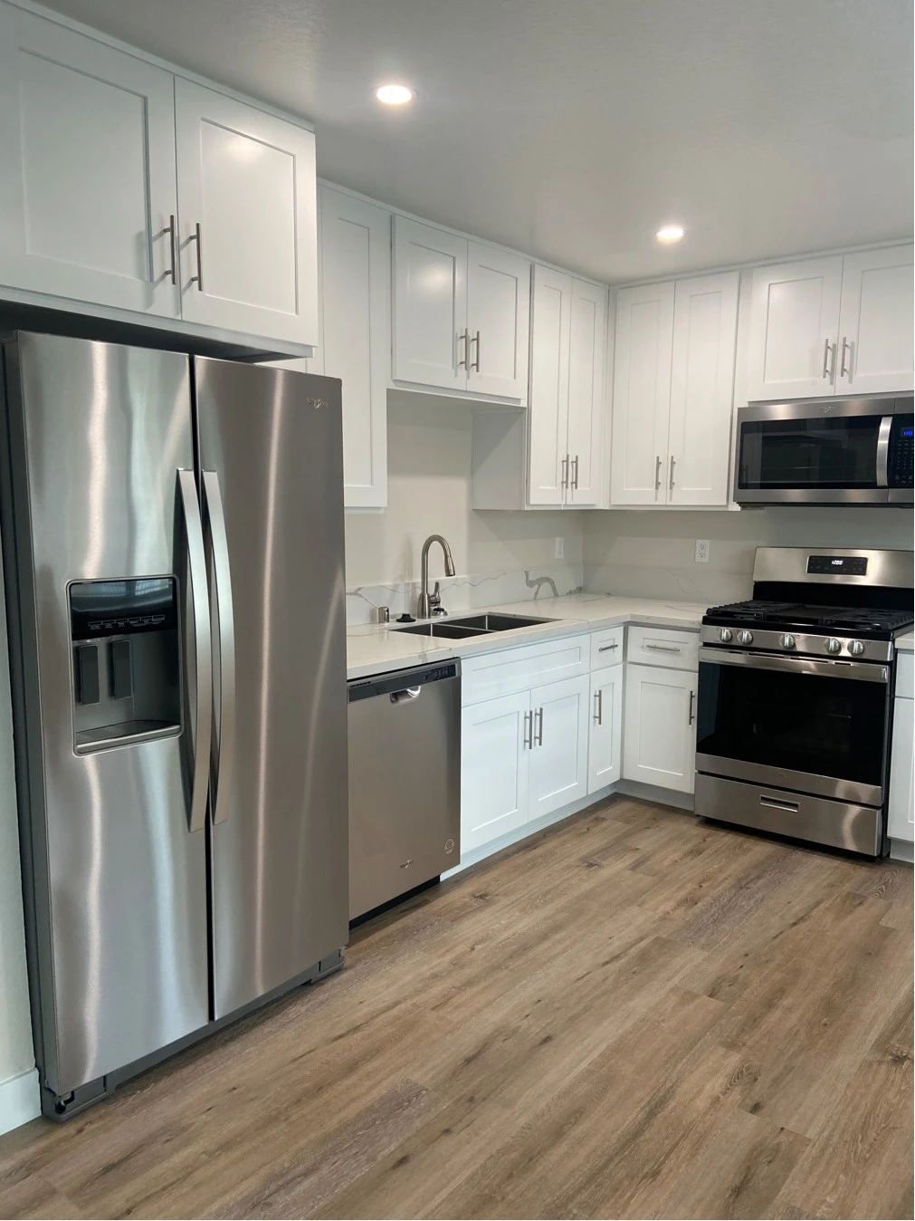 Kitchen with wooden floor